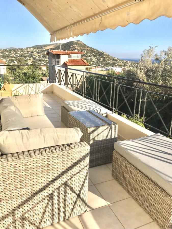 Beautiful Maisonette With A View To The Mountains And The Sea Agia Marina  Zewnętrze zdjęcie