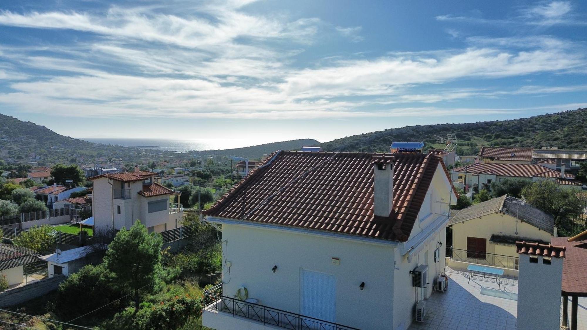 Beautiful Maisonette With A View To The Mountains And The Sea Agia Marina  Zewnętrze zdjęcie